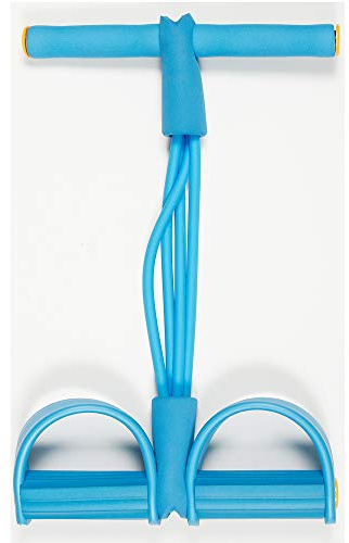 VOANZO Bauchmuskeltrainer Fitness Rally Pedal Puller Sit-Up Trainer Latex Zugseil Fitnessgerät Bauchtrainer Sport Vierbein Seil (Blau)