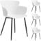 IDIMEX Esszimmerstuhl Catch, Stühle Esszimmer Küchenstuhl l im 4er Set mit Sitzschale und Armlehne aus Kunststoff in weiß, modernes Design