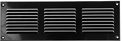 Cubierta de ventilación de aire negra de 30 x 10 cm, rejillas de aire de retorno de acero, para techo y paredes laterales, HVAC, con pantalla de protección contra insectos (300 x 100 mm, negro)