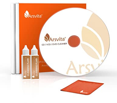 Arsvita Laser Lens Cleaner Disc Cleaning Set for CD/VCD/DVD Player, Safe and Effective, ARCD-03