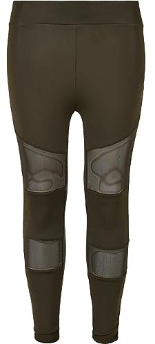 Urban Classics Mädchen Leggings Girls Tech Mesh Leggings Darkolive 122/128
