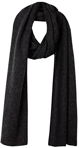 Bovari 100% Kaschmir Schal - Damen und Herren - Strick-Schal in Premium Qualität - kuschelweich und warm (Grau/anthrazit)