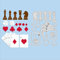GLOBLELAND Stanzschablonen Poker Metall Schneiden Schablonen Spielkarten, Schach und Würfel Stanzformen für Kartenherstellung und DIY Scrapbooking Dekor
