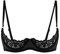 Agoky Women's Sexy 1/4 Cup Lace Bra Padded Unlined Underwire Push Up Balconette Every Day Bra Black A XL