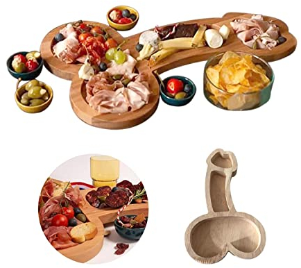 Aperitif Board - Solid Wood Penis Shap Solid Wood Cheese Board Charcuterie Boards Funny Cutlery Kitchen Wine Meat Cheese Platter Unique Housewarming Bachelor Party Gift (Small)