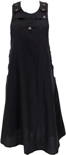 GURU SHOP Gonna salopette da donna in cotone, Nero , 46