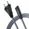 Cable de alimentación de 2 Pines, Cable de alimentación de 1m, Enchufe Europeo (CEE 7/16 a C7), Cable de Nailon Trenzado Universal de pequeño Dispositivo con VDE para TV, PS3/PS4/PS5