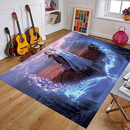 TONATO Kinderzimmer gefrorener Cartoon Teppichtür Matte Kinder Spielen Mat Anna ELSA Wohnzimmer Küche Schlafzimmer Teppich Wohnheimdekor,140 * 200cm