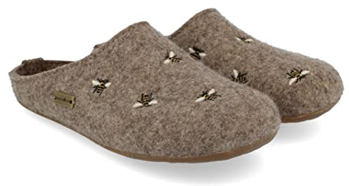 HAFLINGER Everest Api Filzpantofffeln Hausschuhe mit Applikation