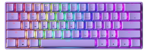 GK61 Teclado mecánico para juegos – 61 teclas multicolor RGB iluminado LED retroiluminado con cable programable para PC/Mac Gamer (Gateron óptico rojo, lavanda)