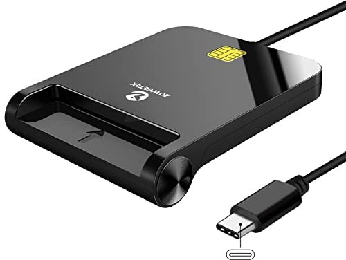 ZOWEETEK Lector dnie Tipo C, Lector dni electrónico USB C, Lector de DNI, Compatible con Todas Las Tarjetas de DNI, Tipo C, para App MiDNI