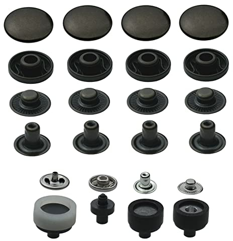 S-Feder Druckknöpfe 15 mm + passendes ISTA TOOLS Werkzeug kompatibel mit Prym Vario-Zange, Snaps Buttons Metallknöpfe rostfreie Knöpfe S-Federverschluss (50 Stück)