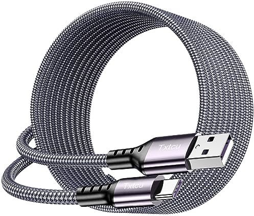 Txtcu Long USB C Cable 8m, USB C Charger Cable Braided USB Type C Cable Fast Charging Compatible for PS5 Controller,Xbox,Samsung Galaxy S20/S10/S9,Note 10 9 8,LG,Motorola,Switch,Kindle Fire,Huawei