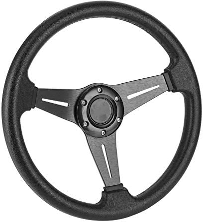 sportlenkrad auto,Sportlenkrad,14 Zoll Lenkrad,Auto-Innen- Und Außenmodifikation,350 Mm/14 Zoll Rennwagen-Driftlenkrad-Ersatz,Universelles Modifiziertes Zubehör,Schwarz (Schwarz)