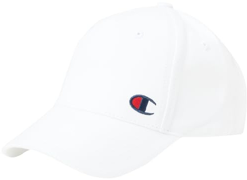 Champion Icons Accessories Junior Caps - 805976 Light Woven Cotton Twill C-Logo Baseballmütze, Weiß, Einheitsgröße Unisex - Kinder SS24, Weiß, Einheitsgröße