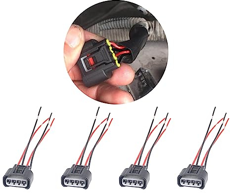 HAOBO 4PCS Ignition Coil Connector, Standard 4 Ports Ignition Coil Wire Compatible with Toyota Camry Corolla Highlander Scion Replace 90980-11885 Ignition Coil Female Connector Plug Harness Pigtail