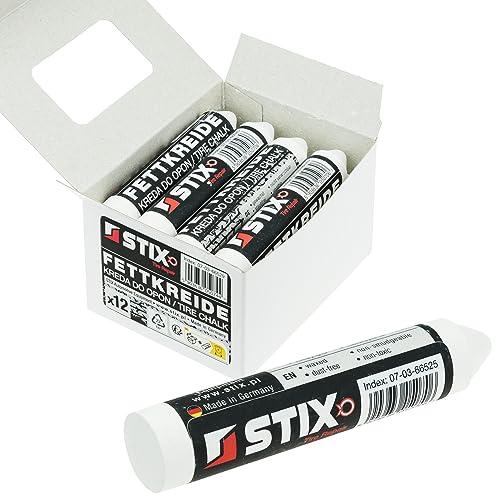 Stix Automotive Equipment 12 x Tizas para neumáticos, tizas grasas, color blanco