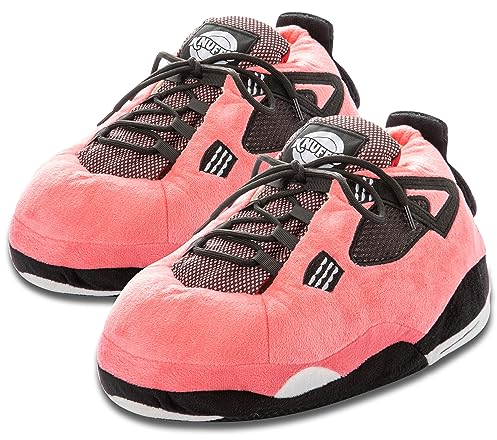 Knuffis Pantofole a forma di sneaker, da donna e uomo, in peluche, divertenti, numero 36-45, Colore: rosa., 36/45 EU