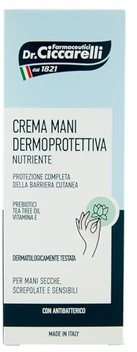Dr Ciccarelli, Hautschutzcreme für Hände, spendet Feuchtigkeit zur Vermeidung von Unannehmlichkeiten, rissige und empfindliche Hände, Dermatologisch Getestet, 100% Made in Italy, 75 ml Tube
