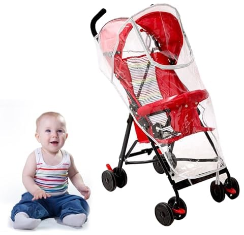 Universal Regenschutz für Kinderwagen,Regenverdeck für buggy,Komfort Regenverdeck mit Fenster, Schadstofffrei,Einfache Befestigung,RainCover Regenschutz,für Kinderwagen mit Reißverschluss