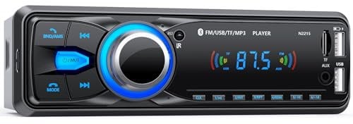 Chismos Autoradio Bluetooth Main Libre 5.0, FM Poste Radio Voiture Bluetooth, Autoradio 1 Din pour 9-12V Voiture Supporte 2 USB/AUX/SD/TF/MP3, Supporte iOS/Android