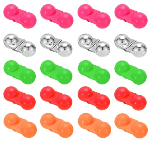PATIKIL Billes à Double Cliquetis pour la Pêche, 1,2 , Lot de 20, Coquille en Plastique pour Silure, Billes Sonores Intégrées, Accessoires de Pêche pour Leurres de Poisson, 5 Couleurs