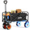 Faltbarer Gartenwagen, elektrisch, zusammenklappbar, 136 kg, mit großen All-Terrain-Rädern, tragbar für Camping, Outdoor, Strand, Angeln, Picknick, Sport, Einkaufen (schwarz)