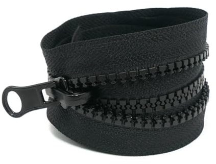 ZOKJSW 1 Stück Reißverschluss in Schwarz 70 cm, Langer Spiralreißverschluss,Für Jacken, Taschen, Bettwäsche (Schwarz)