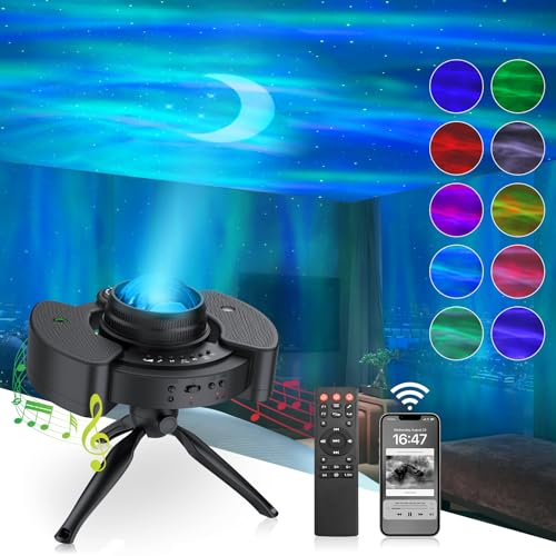 YGiTK Aurora LED Star Projector Smart Galaxy Light With Bluetooth Music Speaker, Timer, Remote/Voice Control for Room Décor, Home Party Gift
