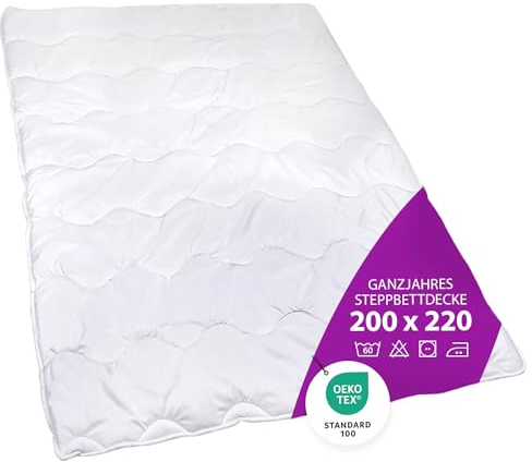AddLiving Premium Steppbettdecke 200x 220 cm | Waschbar | Ganzjahresdecke | 4 Jahreszeiten Bettdecke | Für Allergiker | Bettdecke 200x 220 cm | Öko-Tex 100