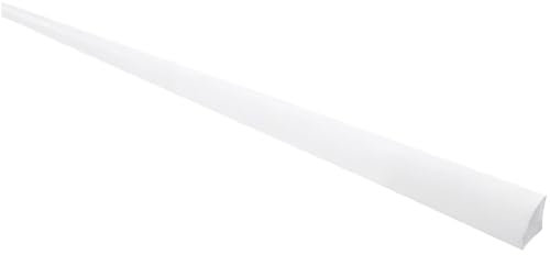 2.44 metres- Solid PVC Plastic 9mm Quadrant Trim Black, White & Silver Grey Window Door Plastic uPVC Skirting Quadrant Trim - TMW Profiles (White)