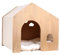 Hundebox Holz Hundebox Faltbar Umweltfreundlich Ganzjährig Belüftet für Einfache Installation Geeignet für Kleine und Mittelgroße Hunde 4 Farben(Beige)