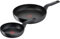 Tefal Hard Titanium Pro Pfannenset, Bratpfannen Ø24/28cm, Extra tief, Induktion, Aluminium, Schwarz