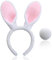 Osterhasen Kostüm Damen 2 Stück Easter Bunny Costume Cosplay Hasenkostüm Zubehör Kaninchenschwanz Plüsch Hasen Ohren Haarreif Für Osterfest, HäSchenparty (Weiß)
