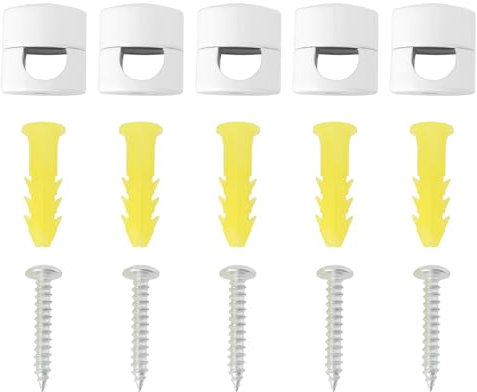 Briny River Lot de 5 Crochets pour Lustres Plafonniers Câbles pour Câbles Textiles Câbles de Lampe en PVC Support de Câble Monté en Surface pour Câbles en Tissu de Moins de 7,8 Mm/0,31 Pouce (Blanc)