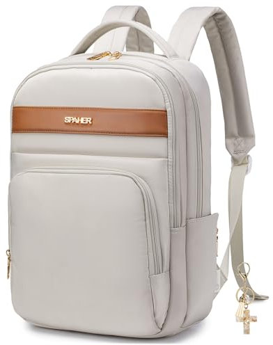 SPAHER 20L Travel Backpack British Airways 40x30x15 Underseat Cabin Bag School Laptop Backpack 15,6 Inch Small Carry on Hand Luggage Flight Airport Bag for Women Beige