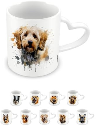 Pyramid International, Cockapoo Mug, Coffee and Hot Chocolate Ceramic Mug, Heart Shaped Handle, Love My Dog Collection, 11oz / 315ml, One Size, White