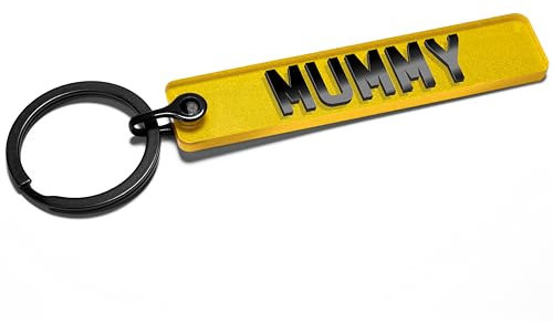 Pixly® Mummy Licence Plate Keychain, Mini UK Number Plate Keyring, Name Key Chain, Car Registration Key Ring, Gift Reg Fob, for Her, Mum, Mom, Mother, Mother’s Day