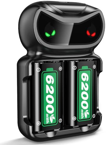 Battery for Xbox One/Xbox Series X|S, 2 x 6200mWh 2.5H Fast Charging Station for Xbox Series X|S/Xbox One/S/X/Elite Controller