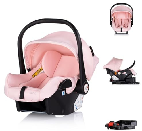 Chipolino Set Babyschale Isofix-Basisstation Aura i-Size (40-85cm) verstellbar pink
