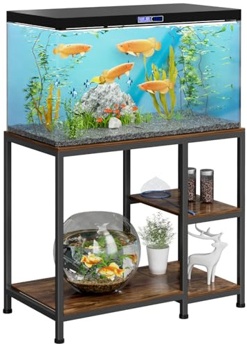VyGrow Support pour Aquarium 40 Gallons, Support pour Aquarium Robuste 93 x 47 x 80 CM, Étagères en Bois pour Aquarium Autoportantes avec Capacité de Charge 330KG pour Ranger les Accessoires de