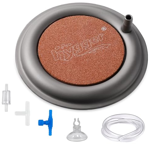 hygger Nano AirStone 3.4Inch Aquarium Air Stones Makes Tiny Bubbles, Ultra Quiet Dissolved Oxygen Diffuser with Stainless Steel Base for Aquar Fish Tank Hydroponic