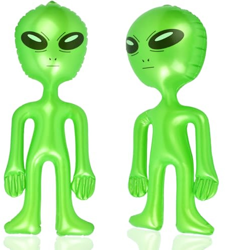 Alien Aufblasbar, 2 Stück 55 cm Aufblasbares Aliens Klein, Halloween Alien Party Deko Interessant 3D Aliens Aufblasbare Spielzeug für Alien-Party, Halloween, Karneval, Geburtstags