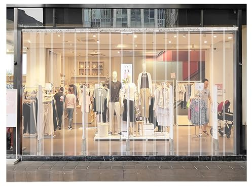 Transparent Streifenvorhang,PVC Lamellenvorhang Streifenvorhang,Lamellen Stallvorhang PVC Lamellenvorhang,Industrie-Streifenvorhang für Innen- und Außenbereiche(210x200cm/82.68x78.74in)