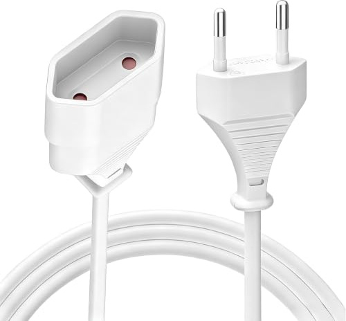 Xahpower Prolunga Alimentazione, Spina Euro a Presa Euro, Cavo di Alimentazione di Prolunga per TV, Monitor, Computer, Console di Gioco, Lampade, Proiettori, Elettrodomestici (2 Metri)