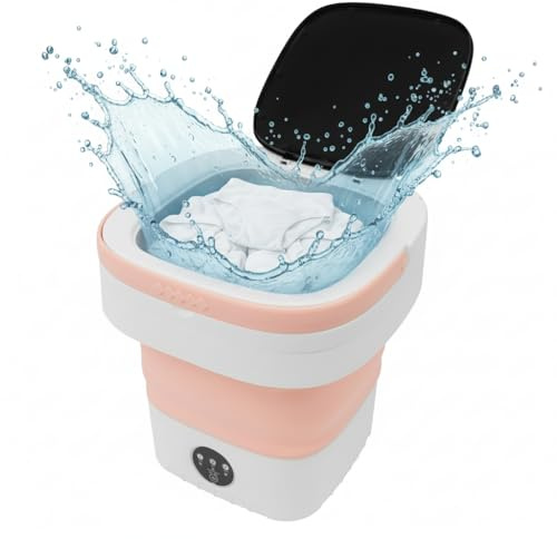Mini machine à laver portable pliable 12 l, machine à laver avec grande capacité et panier d'essorage, silencieuse, pour sous-vêtements, chaussettes, idéale pour le camping, les voyages, les