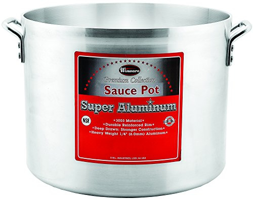 Winco USA Casserole en aluminium, poids extra lourd, 20 litres, aluminium