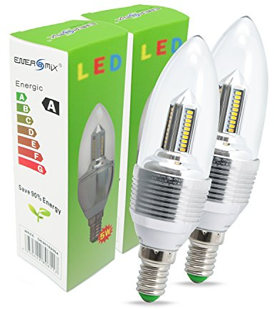 E14 LED Lampe Candle kerzenform Leuchtmittel Birne 5 Watt Warmweiß 2 Stück