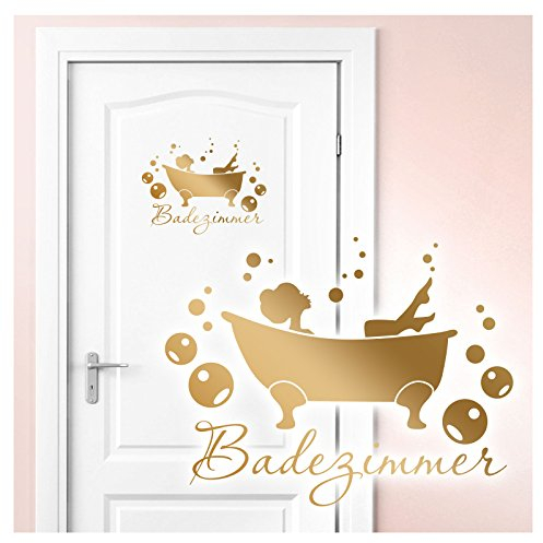Wandaro Wandtattoo Badewanne I Lavendel (BxH) 27 x 21 cm I Badezimmer Bad Deko WC selbstklebend Aufkleber Türaufkleber Wandsticker Wandtatoo Tür W3407
