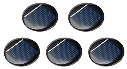 sourcingmap 5Pcs 2V 40mA Poly Mini Round Solar Cell Panel Module DIY for Light Toys Charger 36mm Diameter